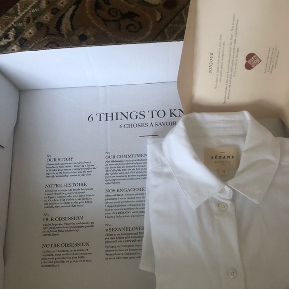 Sezane TOMBOY SHIRT, trailered fit, size 32 (xs), new - Picture 6 of 8